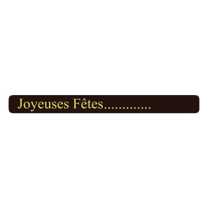 Décor alimentaire rectangle jf 10x110mm chocolat noir sérigraphié